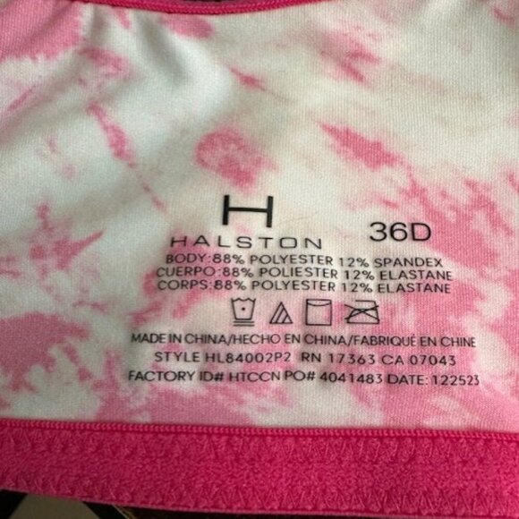 Halston Women's Bra 36D Pink Design T-Shirt Comfort Wireless Lightly Padded NWOT - Picture 5 of 5